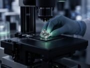Квантни сензори го мапираа напрегањето околу дислокација во дијамант Истражувач приспособува микроскоп над дијамантски примерок во лабораторија.